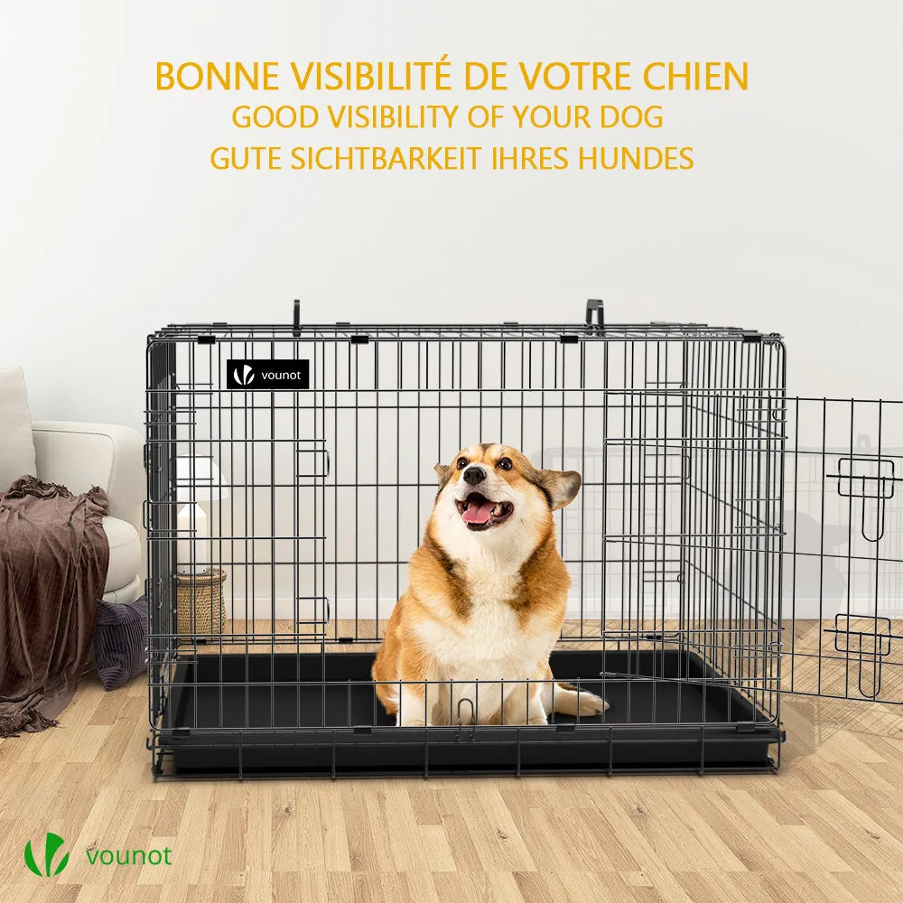 VOUNOT Gabbia per cani pieghevole 92x58x64 cm con telo
