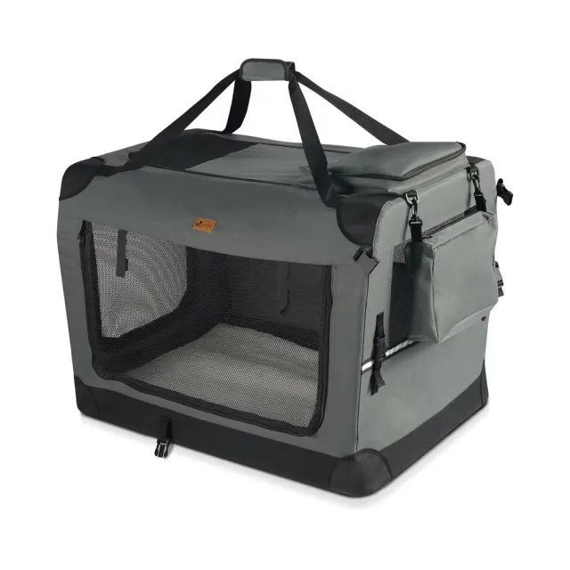 VOUNOT Borsa Trasporto Cane Gatto 60x44x44 Grigia Pieghevole