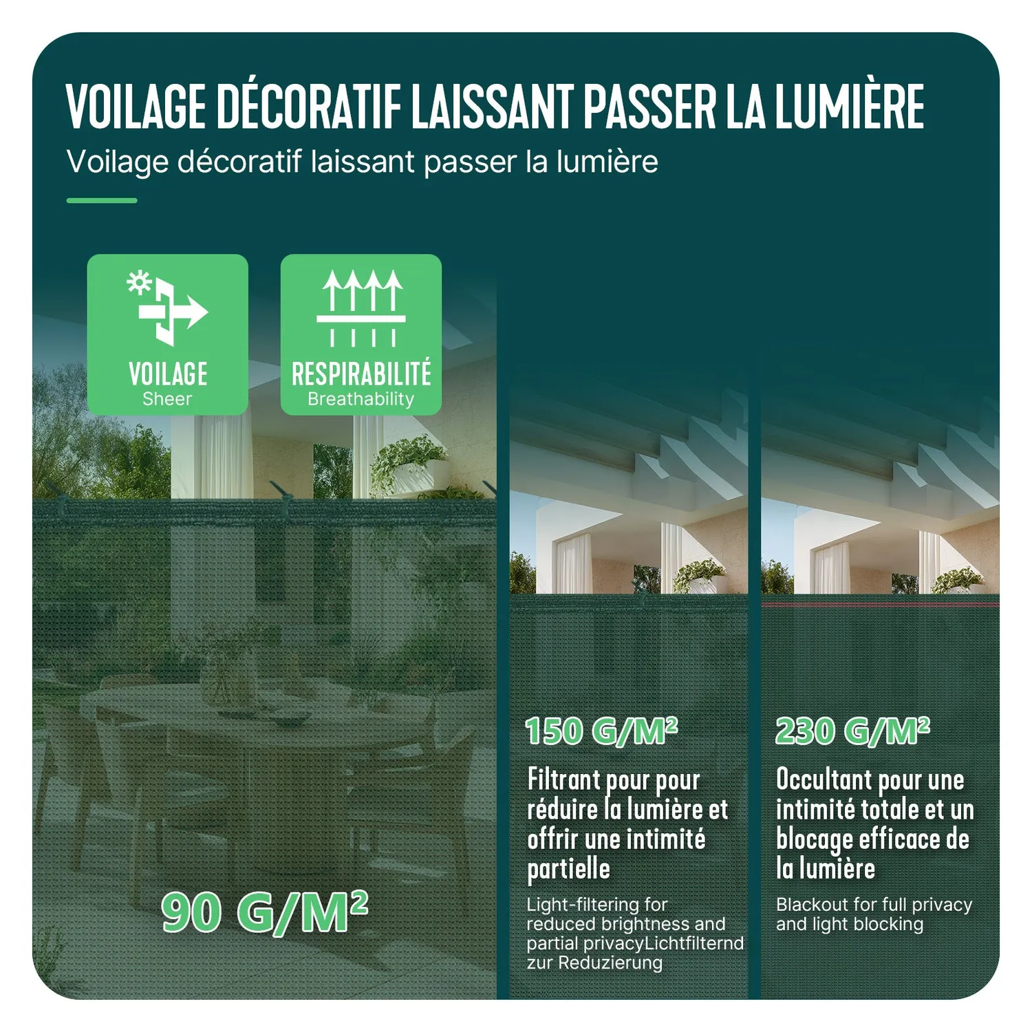 VOUNOT telo frangivista HDPE 90g 1,5x20 m verde