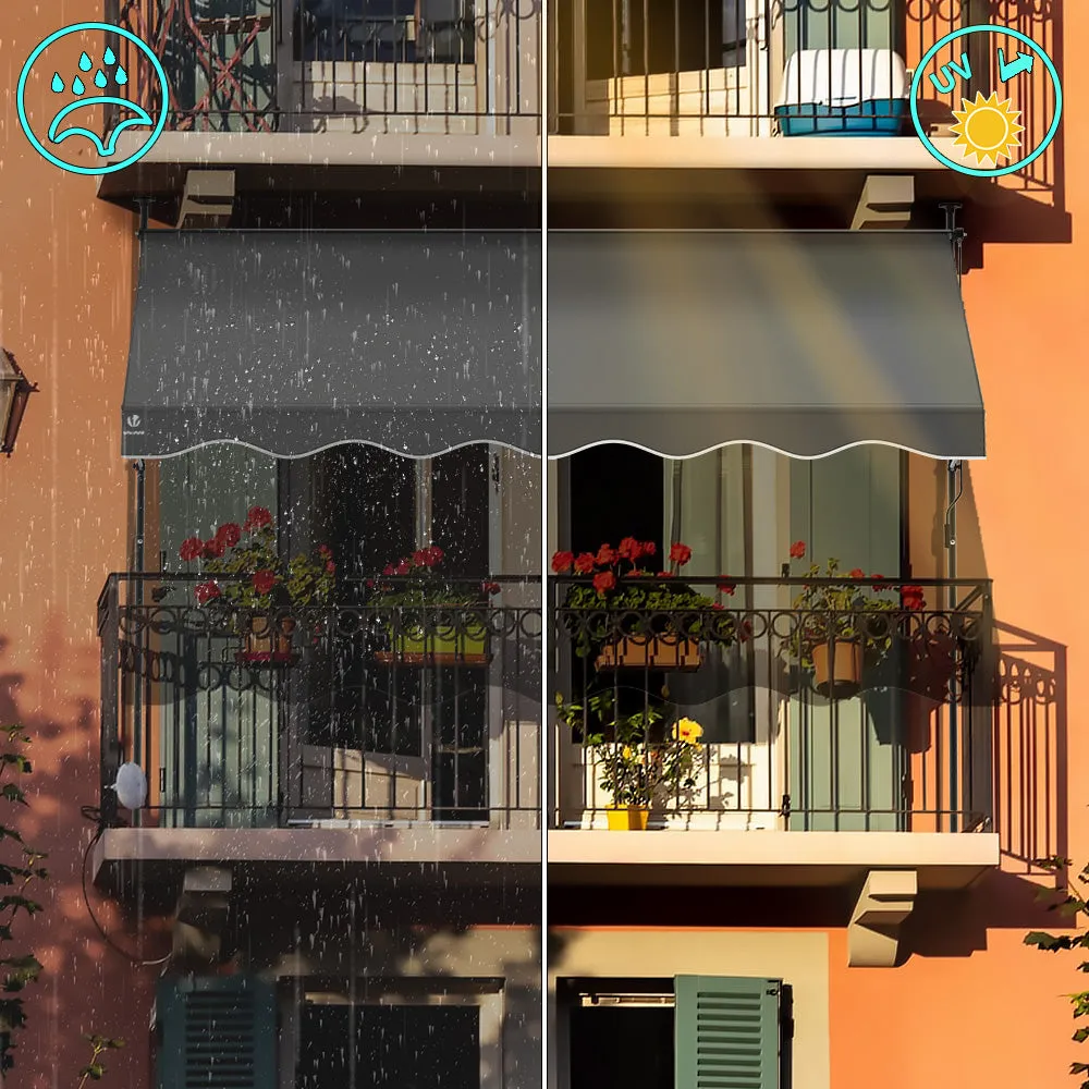 Vounot Tenda Sole Senza Forare Grigia 300 cm Retrattile