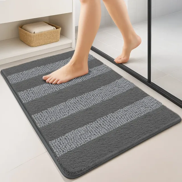 Vounot Tappeti Bagno Antiscivolo 40x60 cm Grigi 2 Pezzi