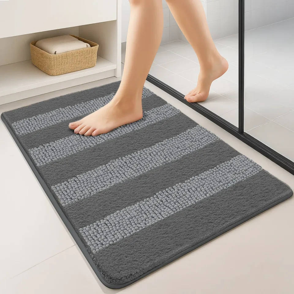 VOUNOT Tappetino Bagno 40x60cm Grigio Microfibra Antiscivolo