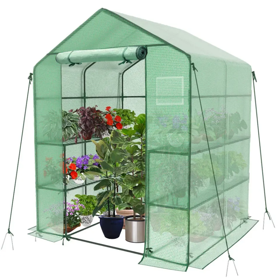 VOUNOT Serra Giardino Verde 143x143x195 cm con Ripiani PE