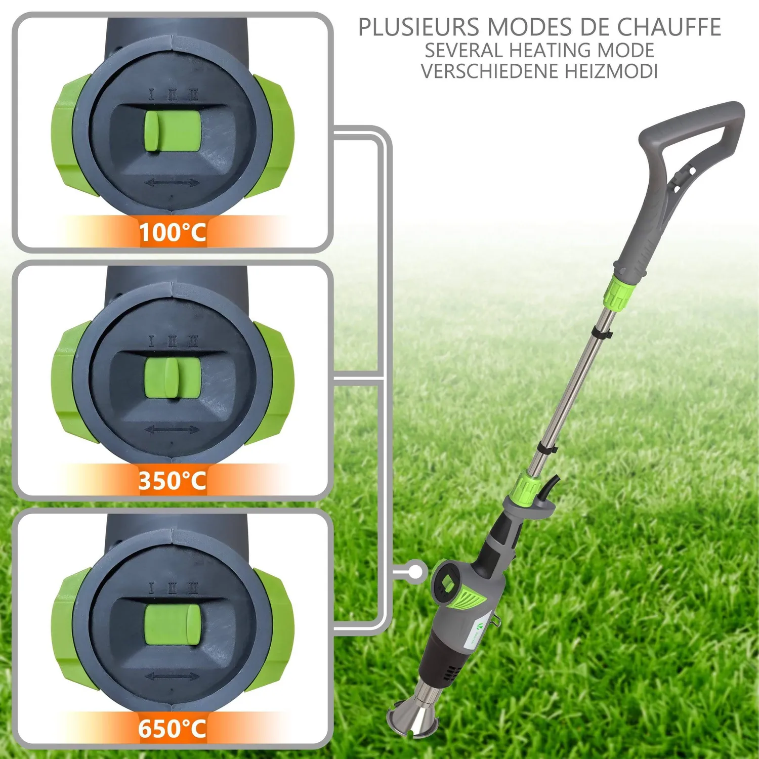 Vounot Diserbatore Elettrico 2000W Pistola Termica 5 Ugelli