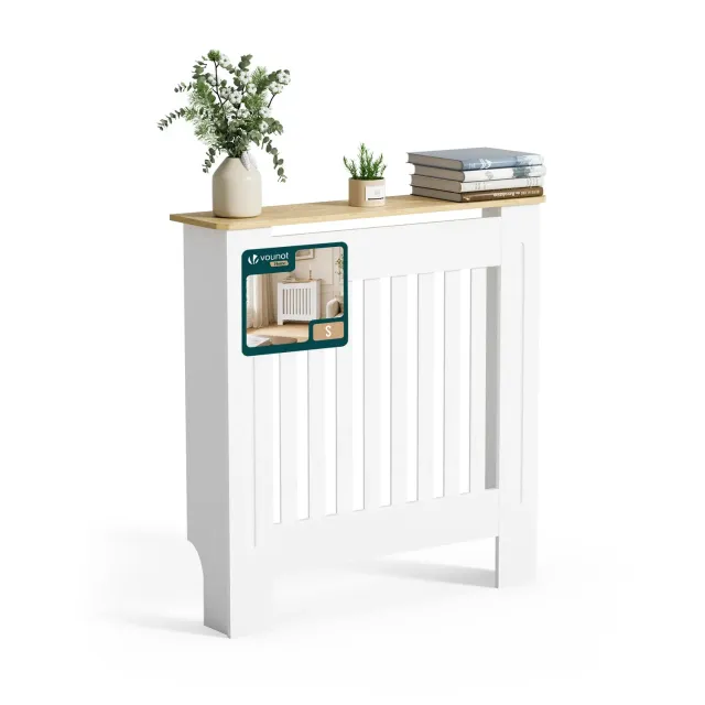 VOUNOT copricaloriferi MDF 78x19x82 cm bianco rovere
