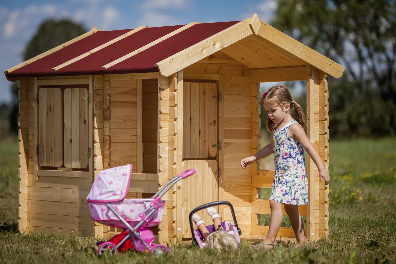 Timbela M501 Casetta Bambini 130x164 cm in Legno EN-71