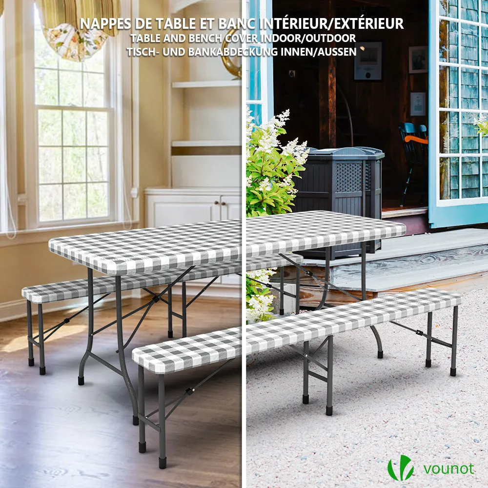 VOUNOT Tovaglie Tavolo e Panche PVC Ceramica 3 pezzi