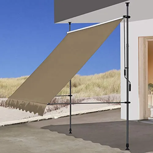 QUICK STAR Tenda Sole Morsetto Beige 200x130 cm Senza Fori