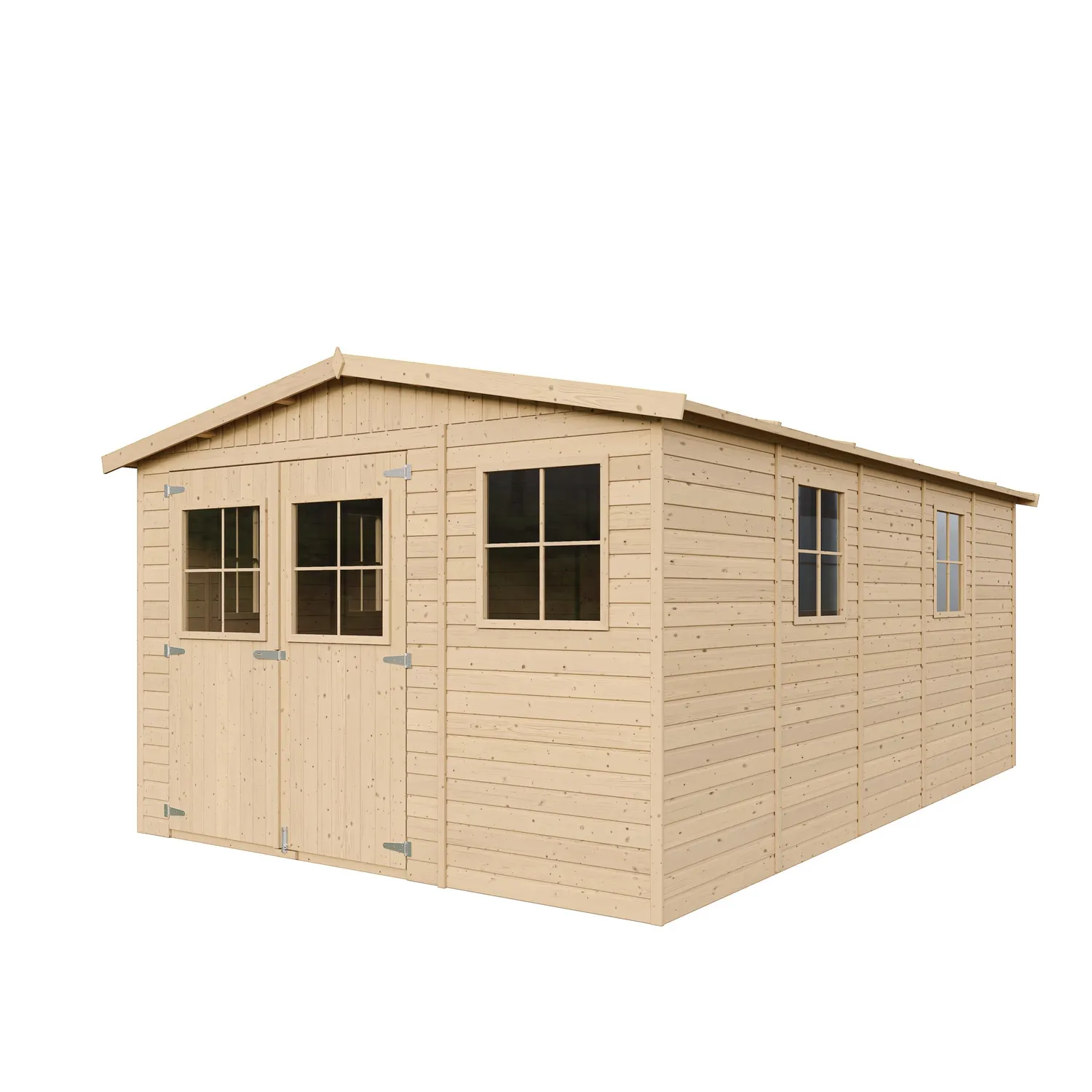 Timbela M337 casetta pannelli legno 303x493 15 m² doppia porta