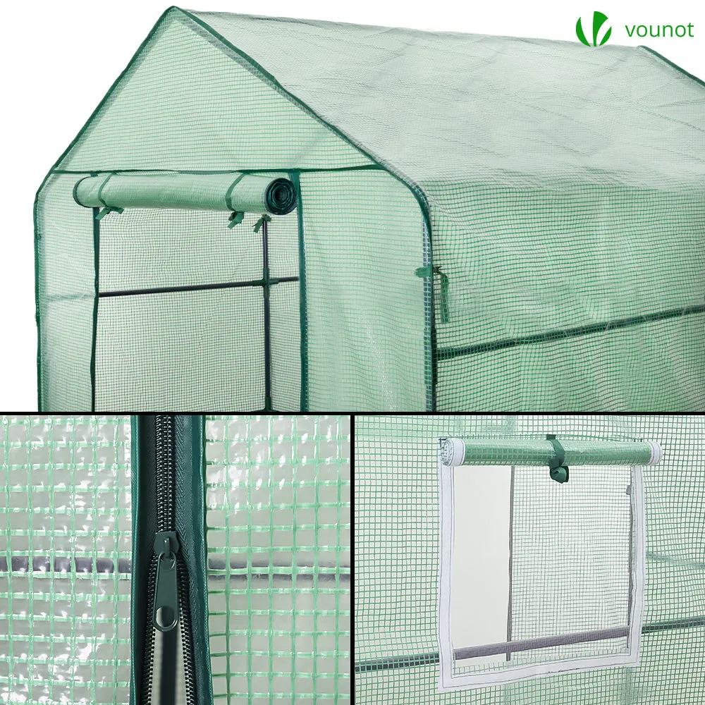 VOUNOT serra giardino verde 143x215x195cm con ripiani