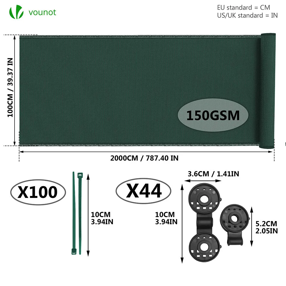 VOUNOT Frangivista HDPE 150g 1x20m Verde 85%
