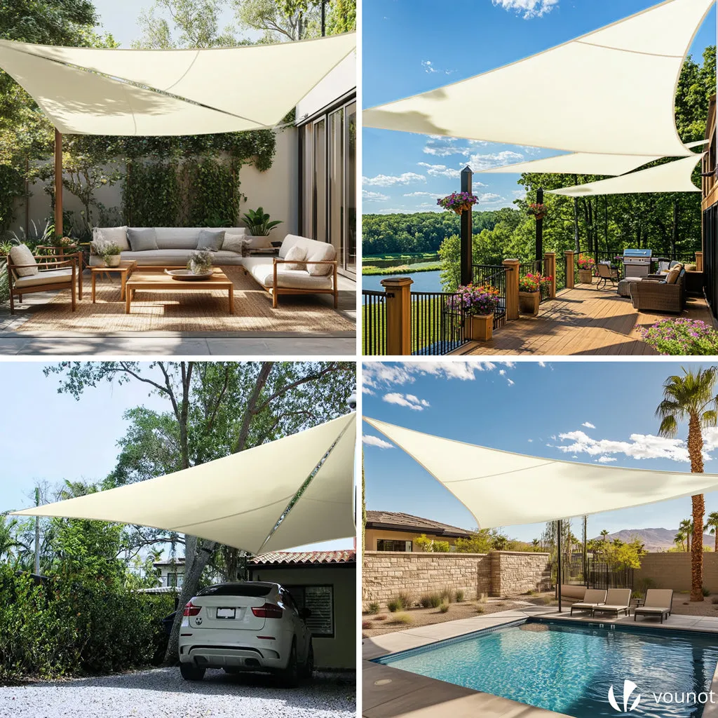 Vounot Vela Ombreggiante Triangolare 3x3x3m Beige Impermeabile