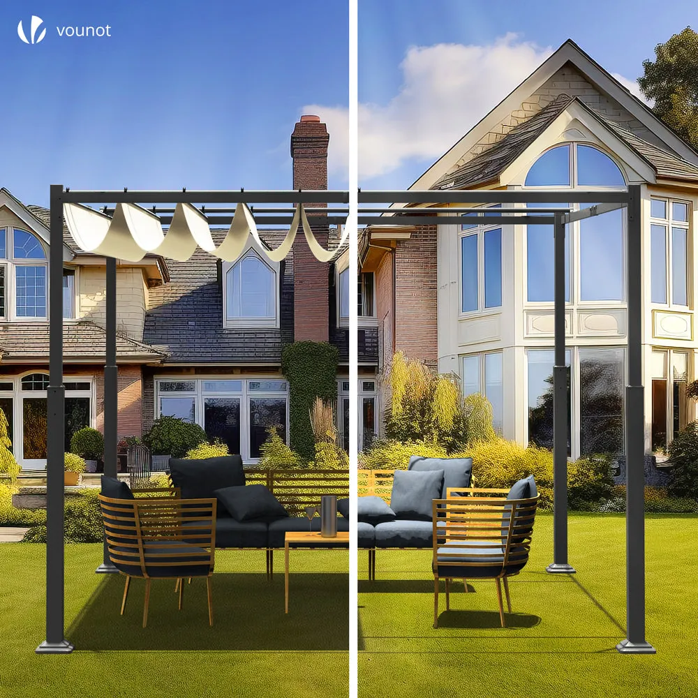 Vounot pergola retrattile 3x3 m beige