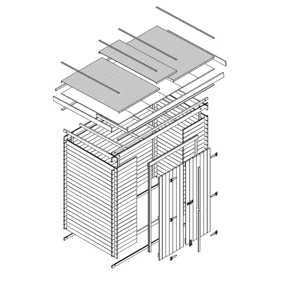 Timbela M310C1 capanno legno 235x130 cm 3 m2 porta bici