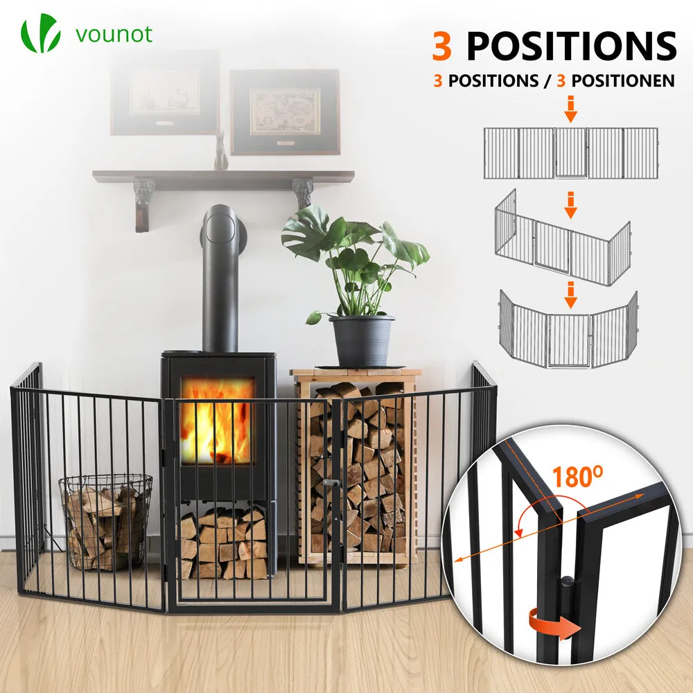 VOUNOT 3M 5 Pannelli Barriera Sicurezza Nera 300 cm Pieghevole