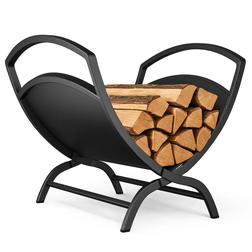 VOUNOT Portalegna Metallo Nero 40,5x32x33 cm 30 kg