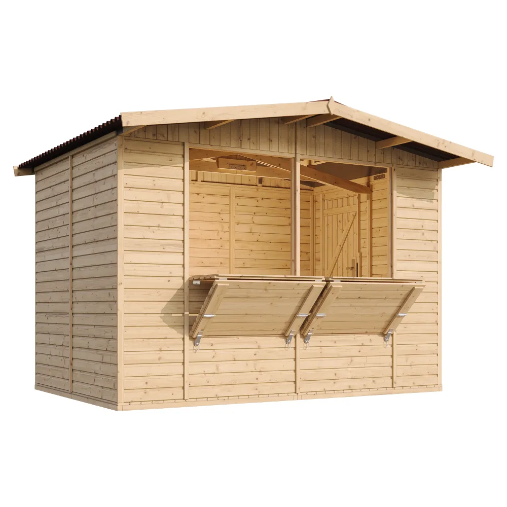 Timbela M150 Chiosco in Legno da Mercato 303x199 6m²