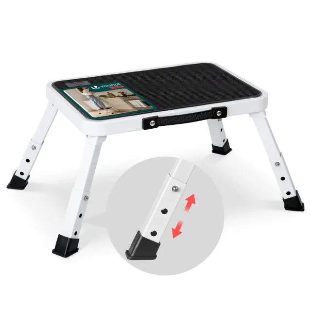 Vounot sgabello scaletta pieghevole bianco 3 altezze 150kg