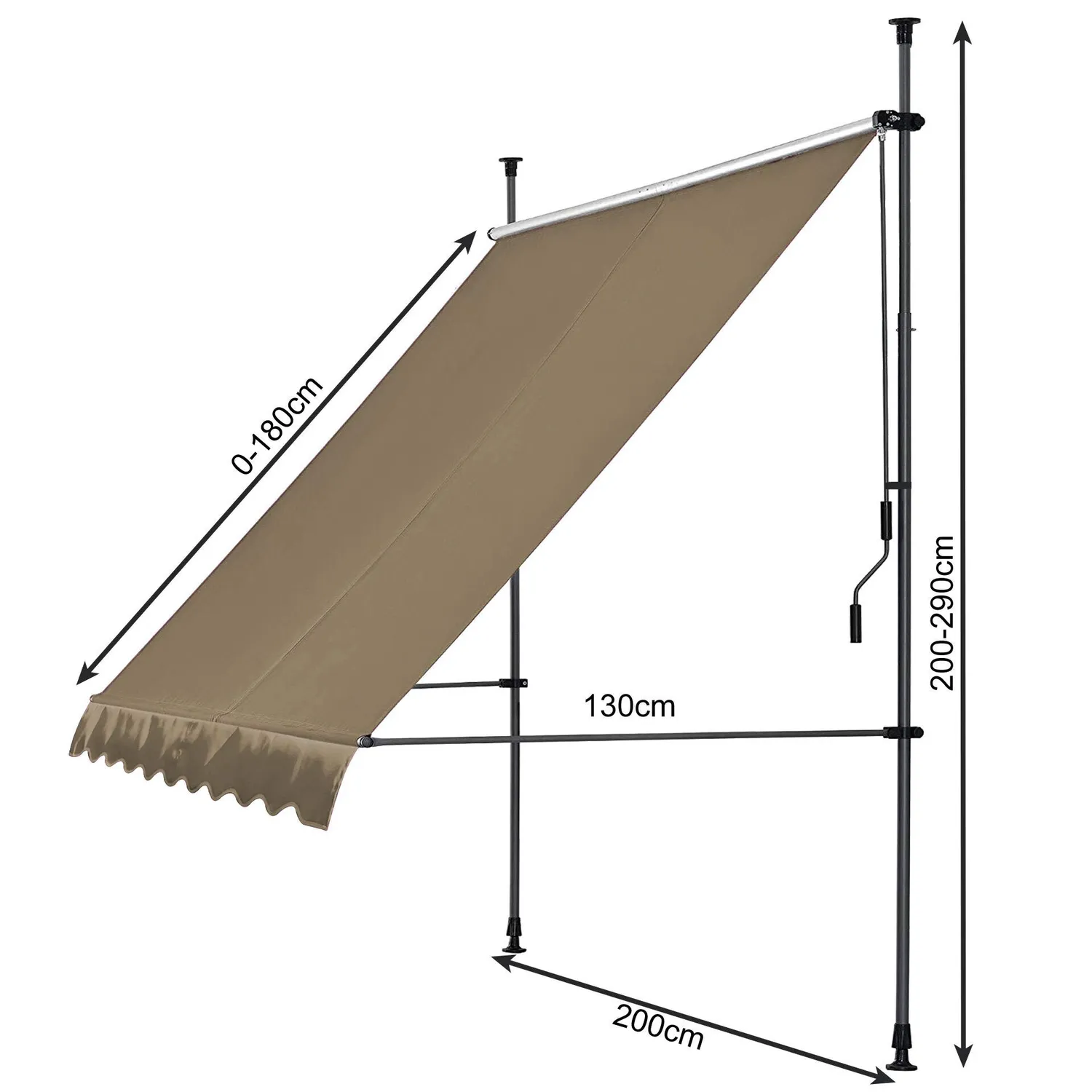QUICK STAR Tenda Sole Morsetto Beige 200x130 cm Senza Fori