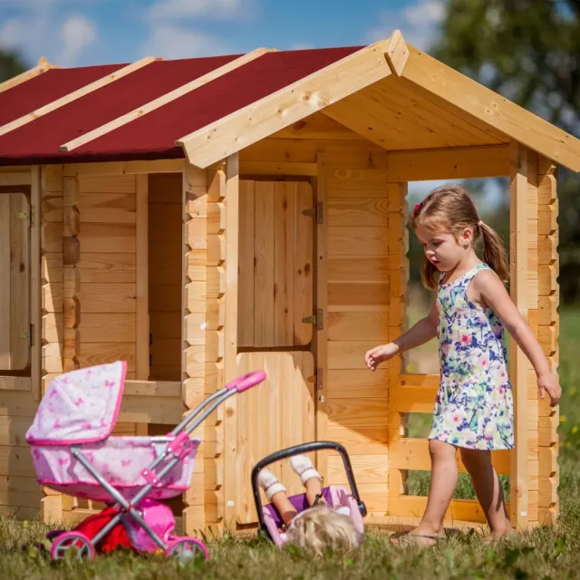 Timbela M501 Casetta Bambini 130x164 cm in Legno EN-71