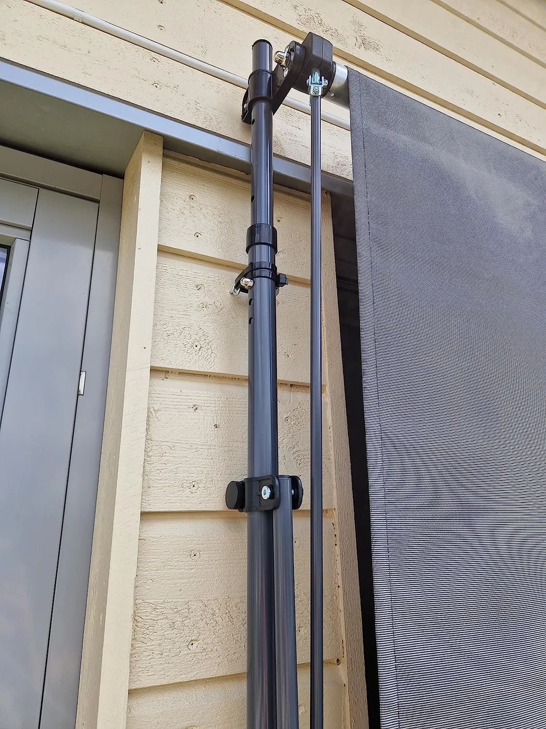 QUICK STAR Tenda a Morsetto 200x130 cm Grigia Senza Fori