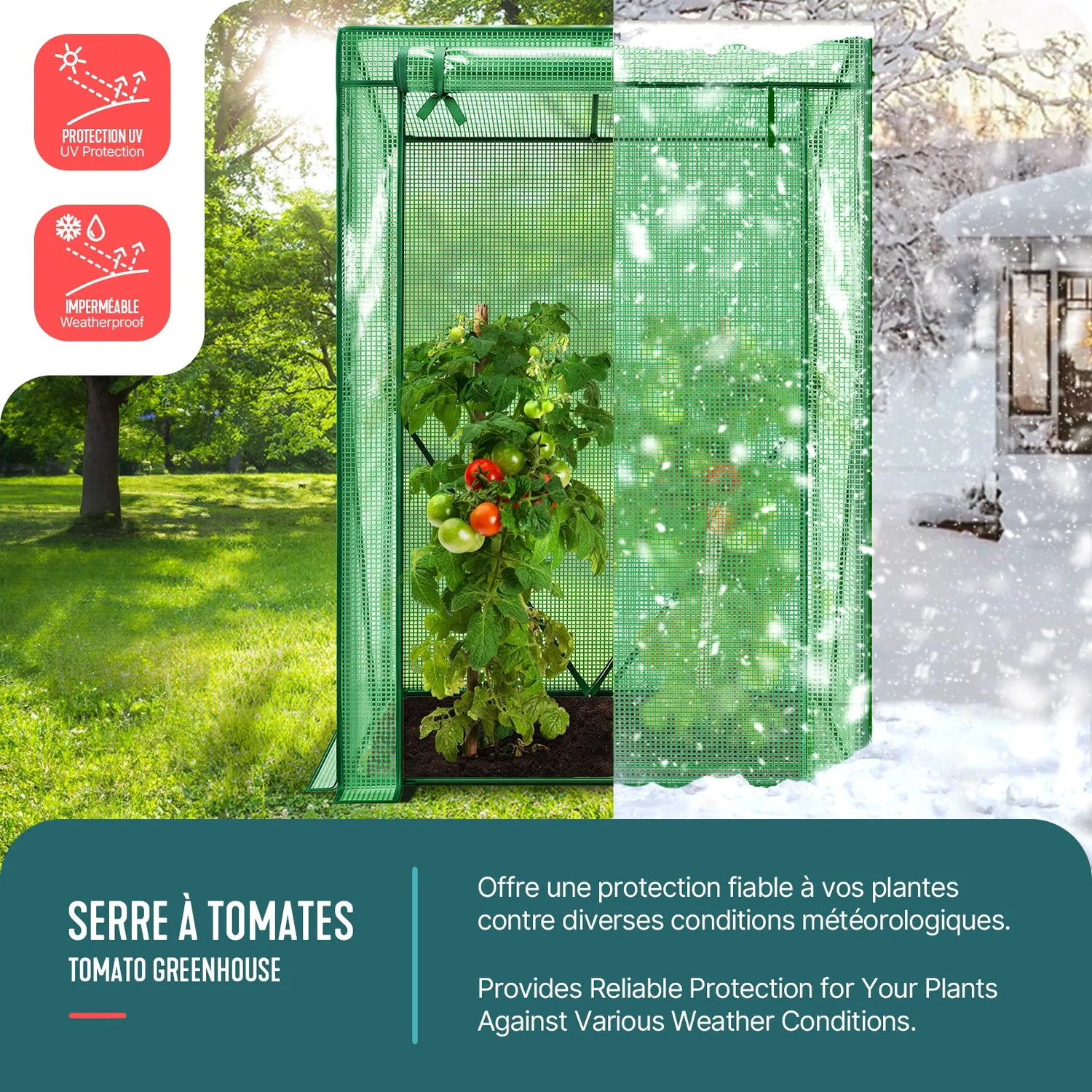 Vounot Serra da Giardino 100x50x150 cm Telo PE Verde Anti UV
