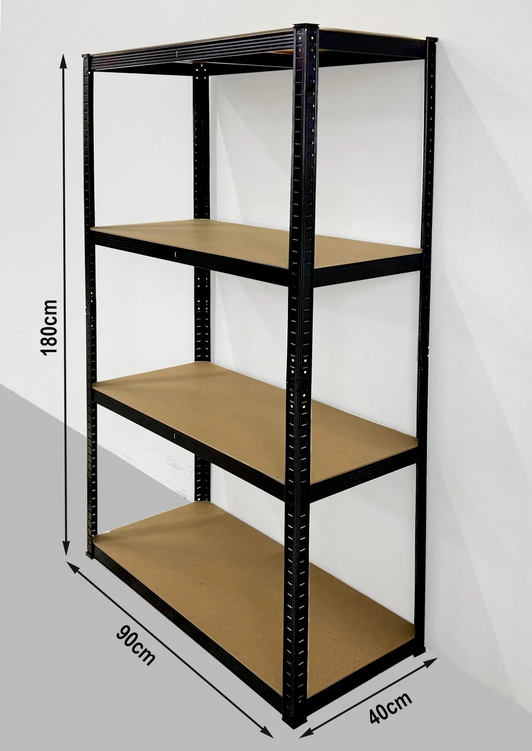 QUICK STAR Scaffale 90x40x180 cm 4 ripiani metallo nero 175 kg