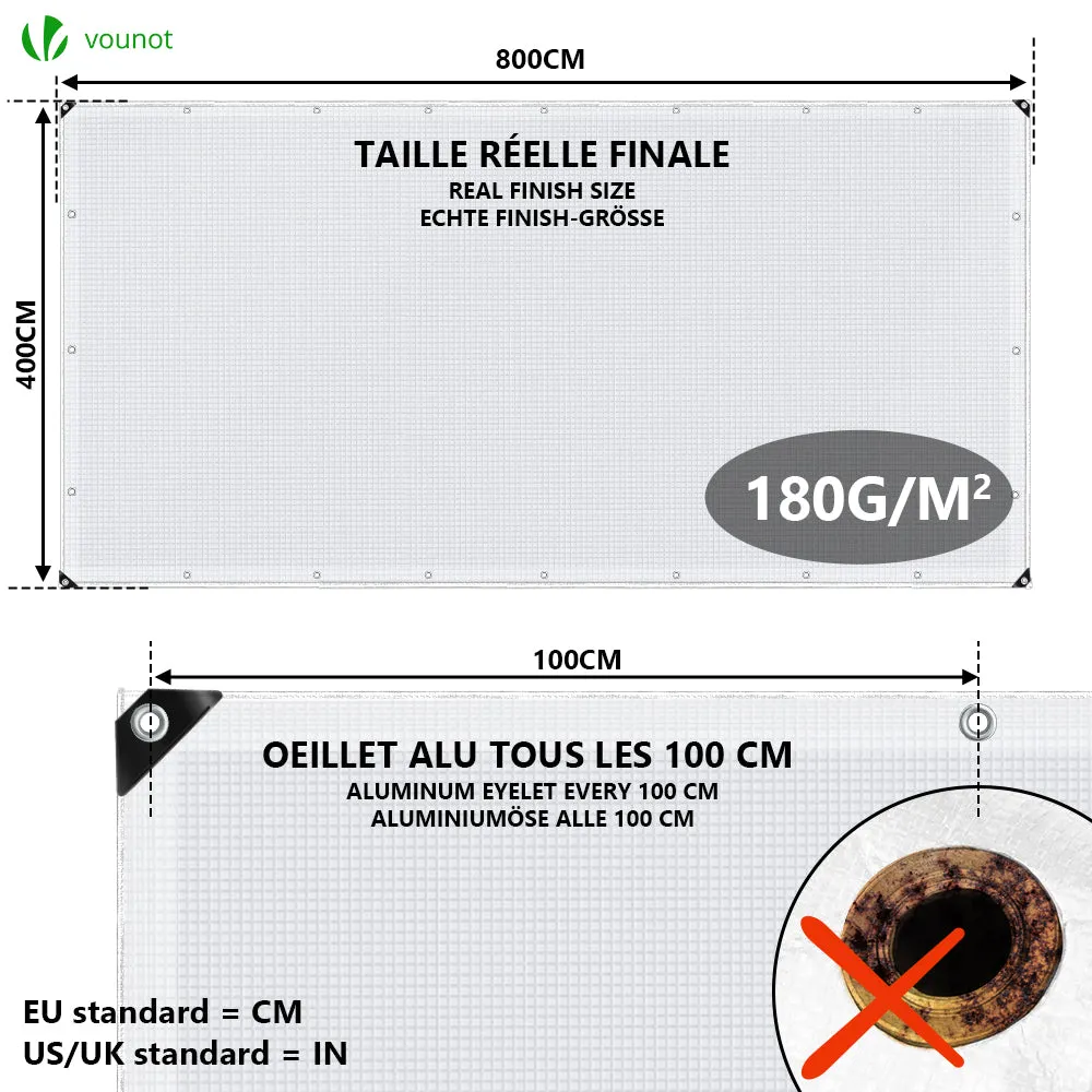 Vounot telone impermeabile PE 180 g/mq 4x8 m bianco