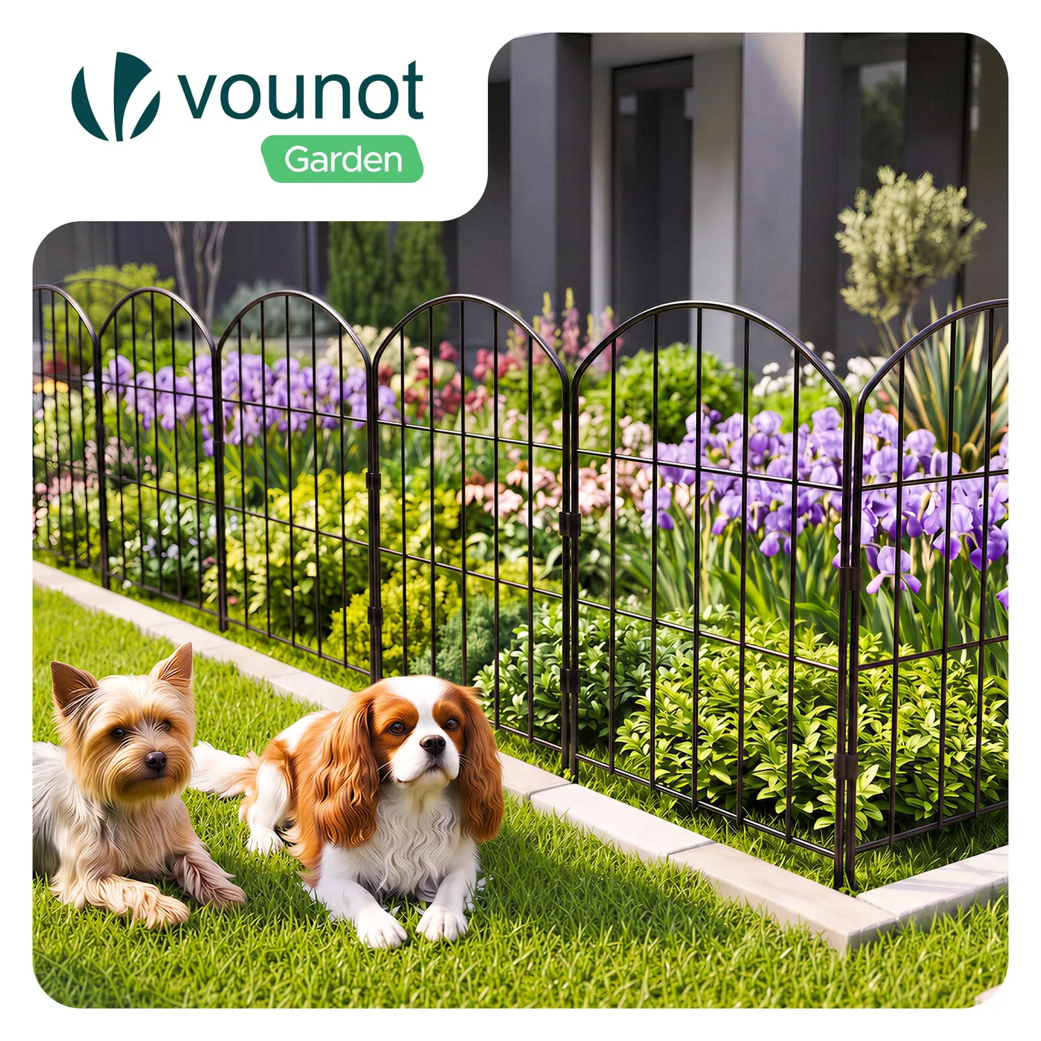 Vounot Recinzione Giardino Metallo Nero 61x33cm 10 Pezzi