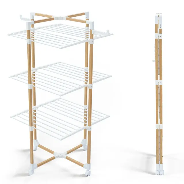 VOUNOT stendibiancheria torre 3 piani bianco 25 m