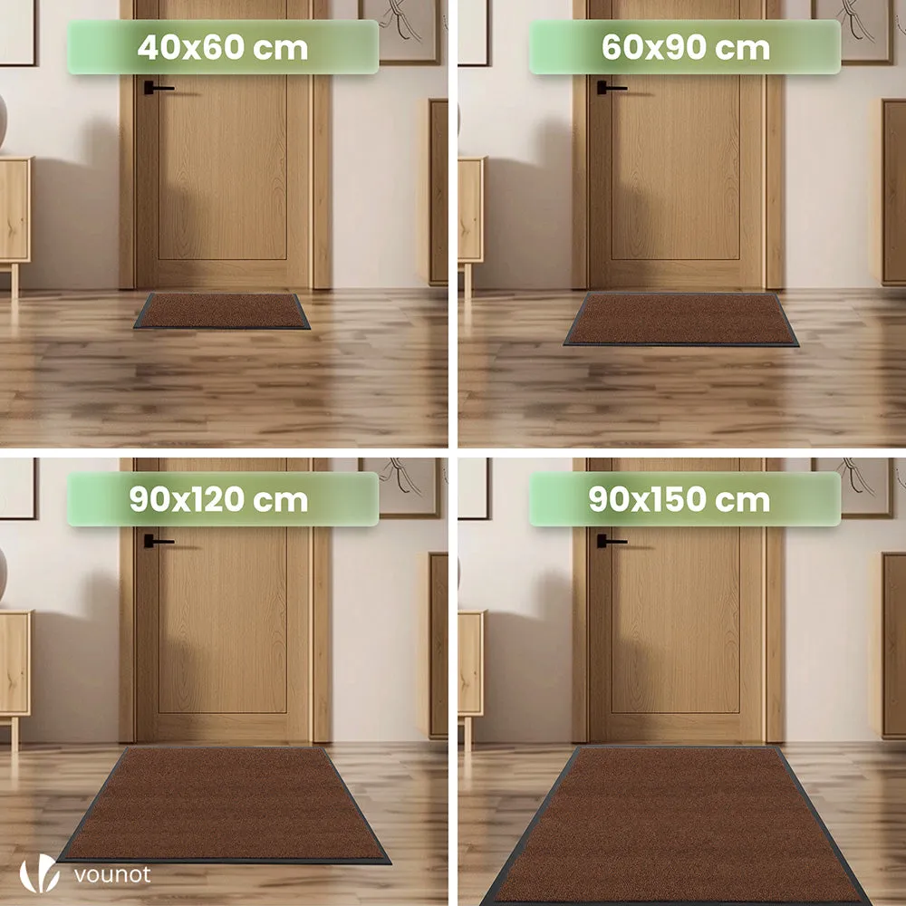 VOUNOT Zerbino 40x60cm Tappeto Ingresso Marrone-Nero