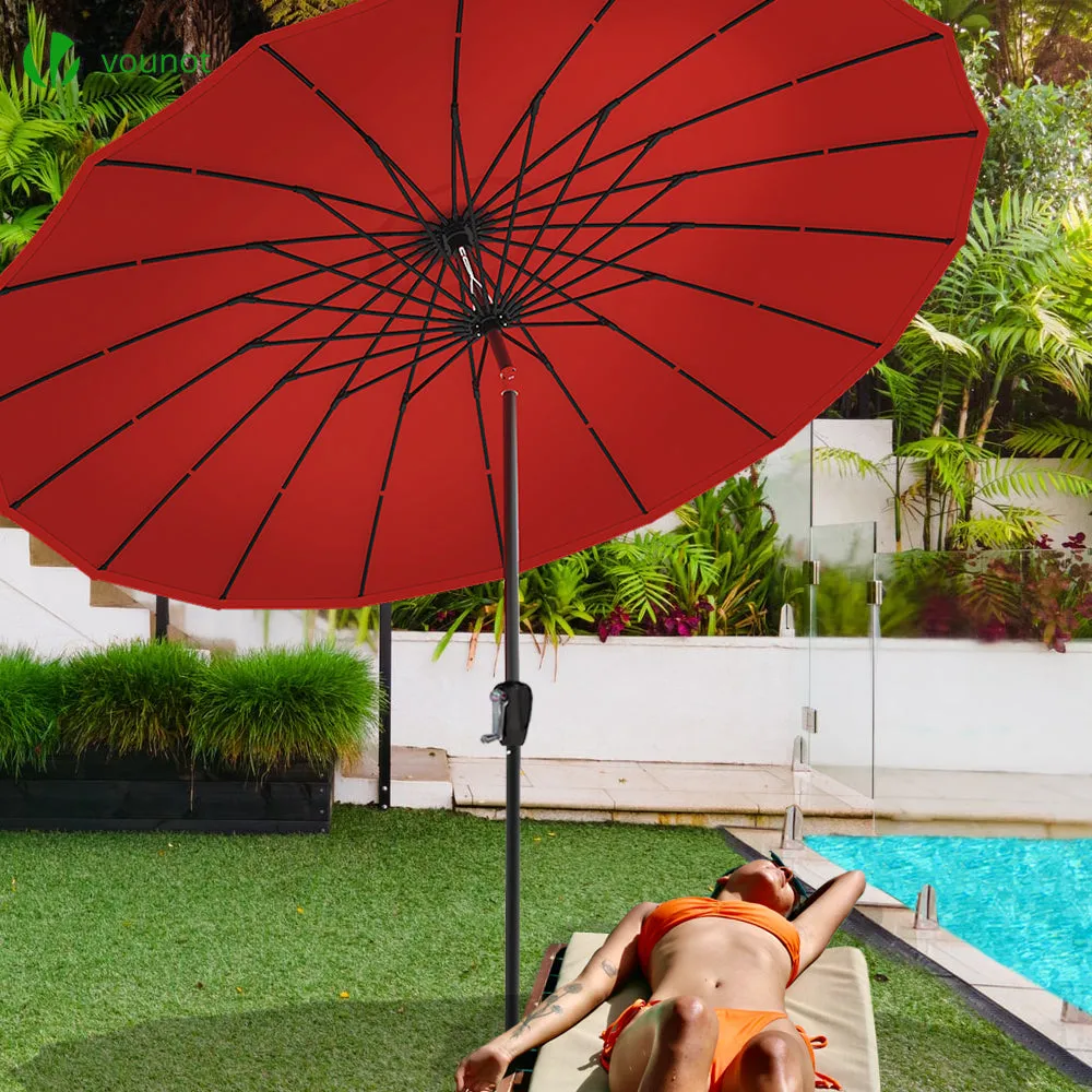 VOUNOT Shanghai ombrellone inclinabile rosso 270 cm con custodia