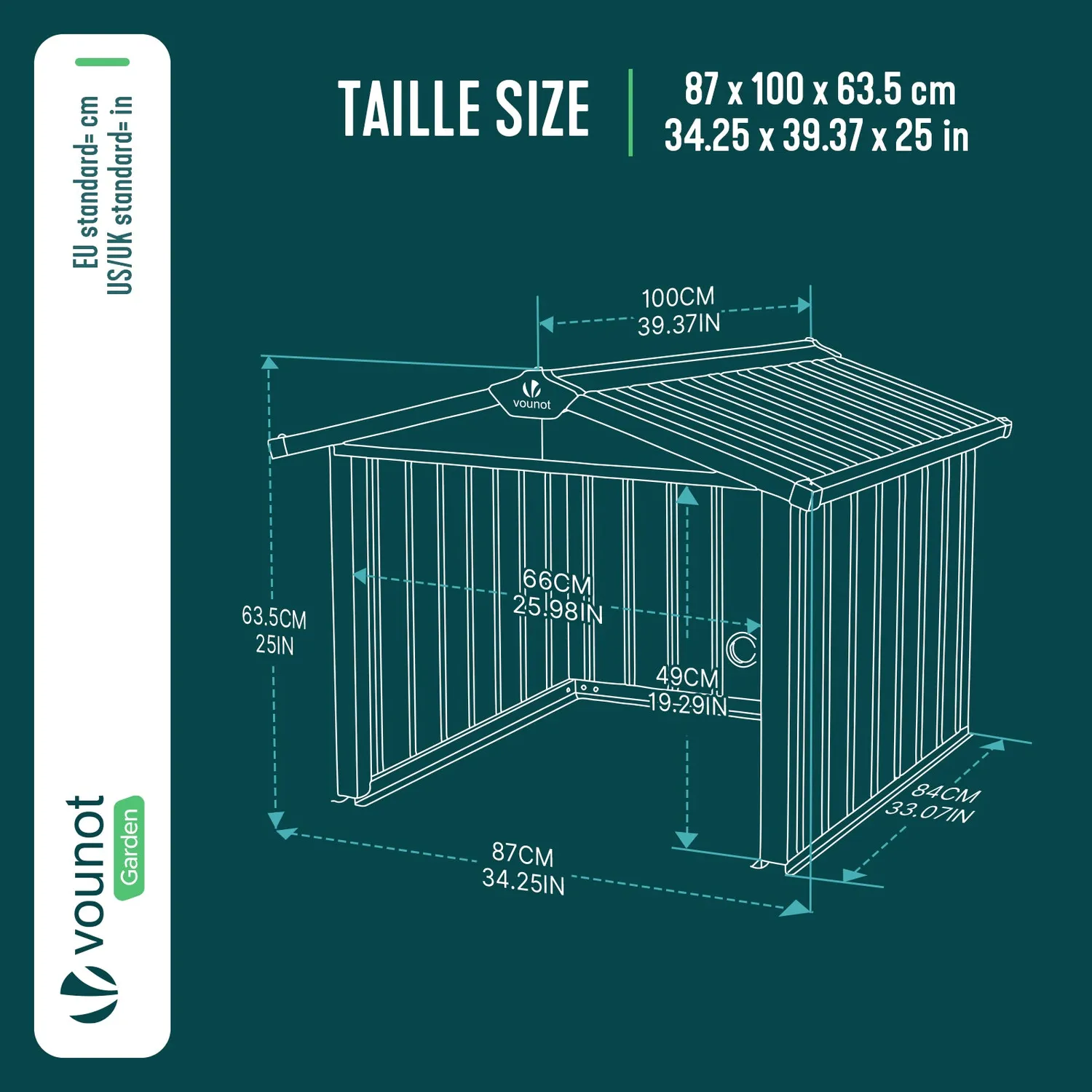 VOUNOT Garage Robot Tagliaerba Metallo 87x100cm Verde