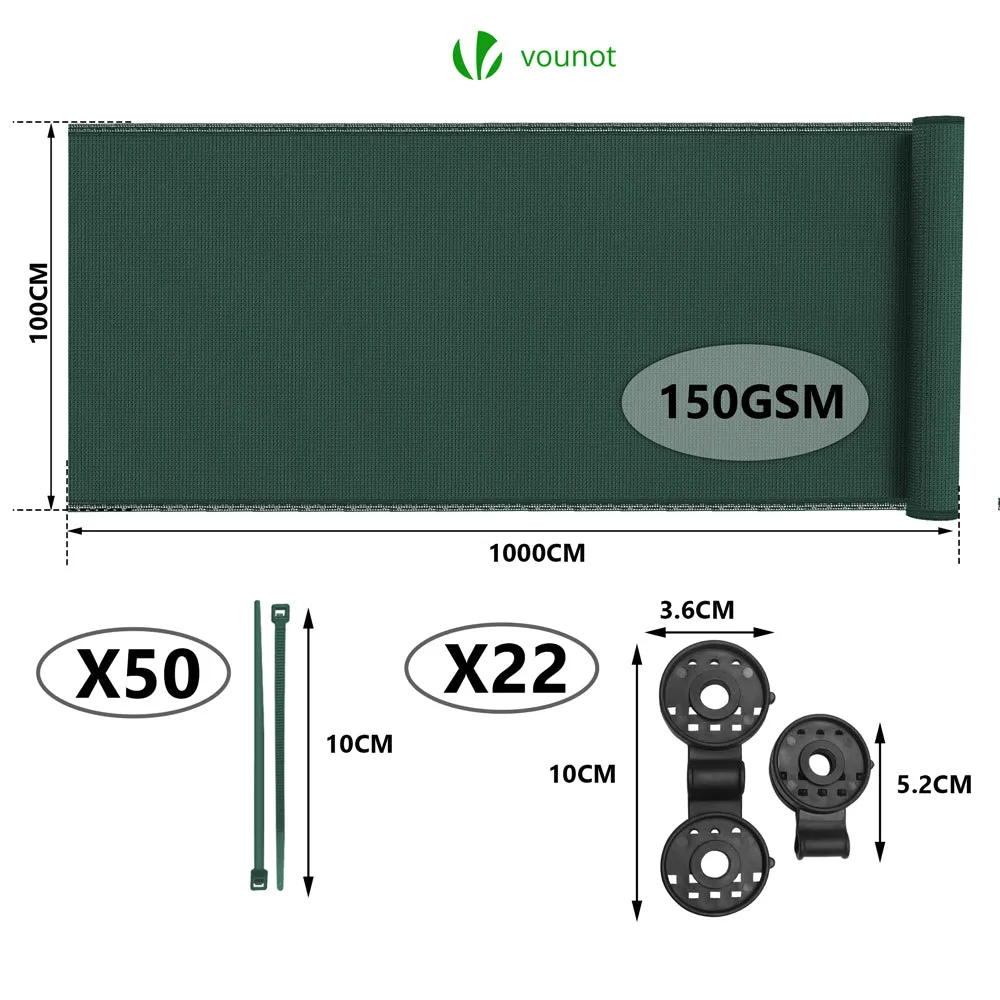 Vounot HDPE 150g 1x10m telo frangivista verde coprente