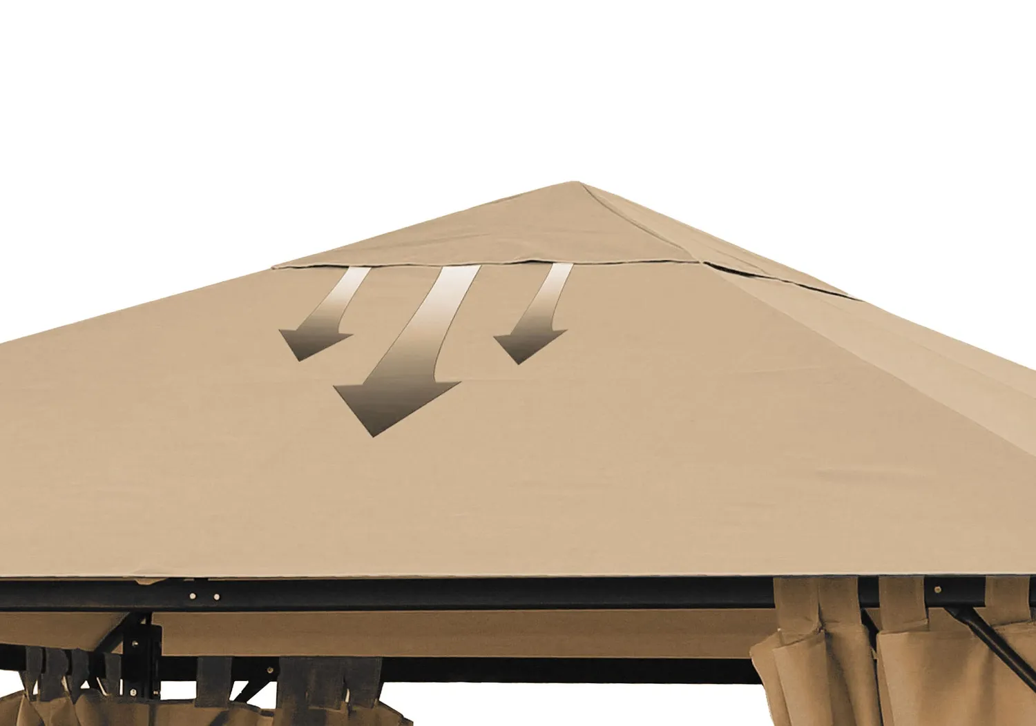 QUICK STAR tetto gazebo 3x3 m 297x297 cm beige ventilato