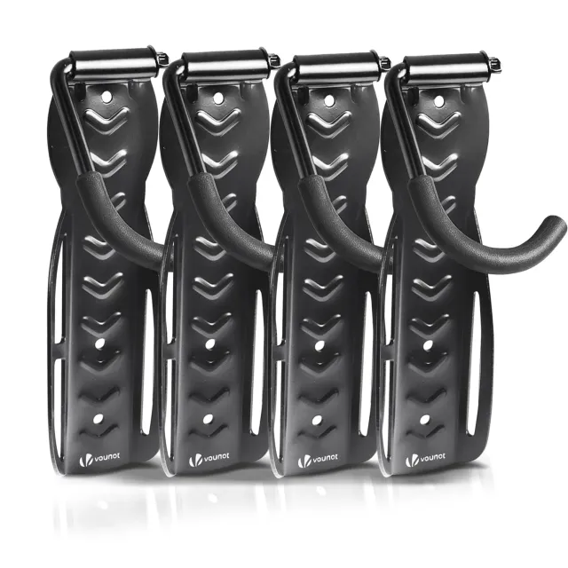 Vounot set 4 ganci bici da parete nero 30kg appendi bici