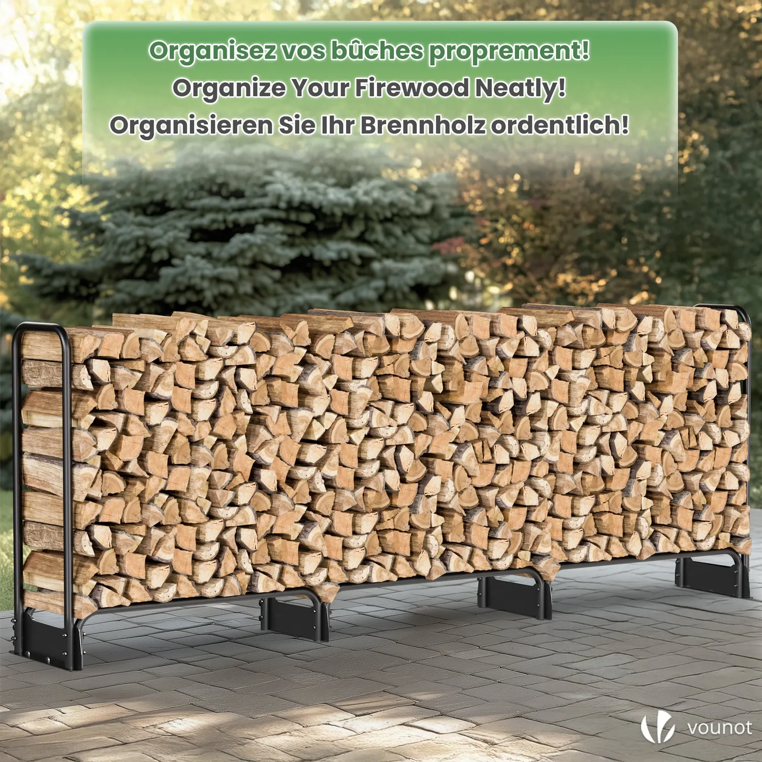 Vounot portalegna acciaio 3 m con telo nero 600 kg
