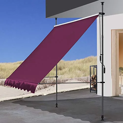 Quick Star tenda a morsetto 300x130 cm bordeaux senza fori