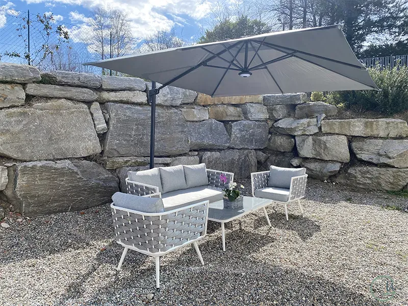 Giardini di Maggio Iris ombrellone a sbraccio 3x3 m con LED