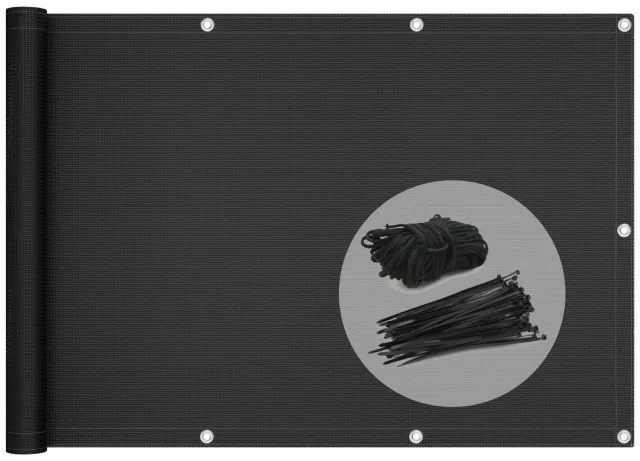 VOUNOT Frangivista Balcone HDPE Nero 500x90 cm 230 g