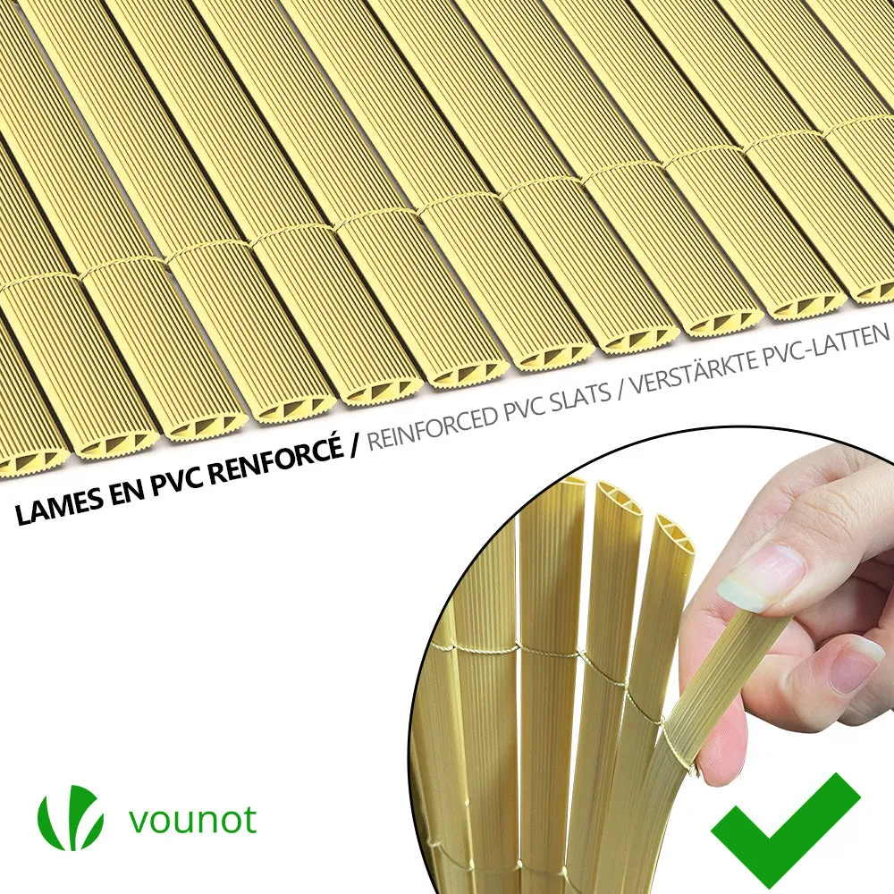 VOUNOT Canniccio frangivista PVC 90x500cm beige anti-UV