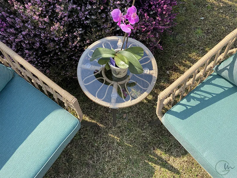 Giardini di Maggio Giunco Salotto 2 posti polyrattan tavolino vetro