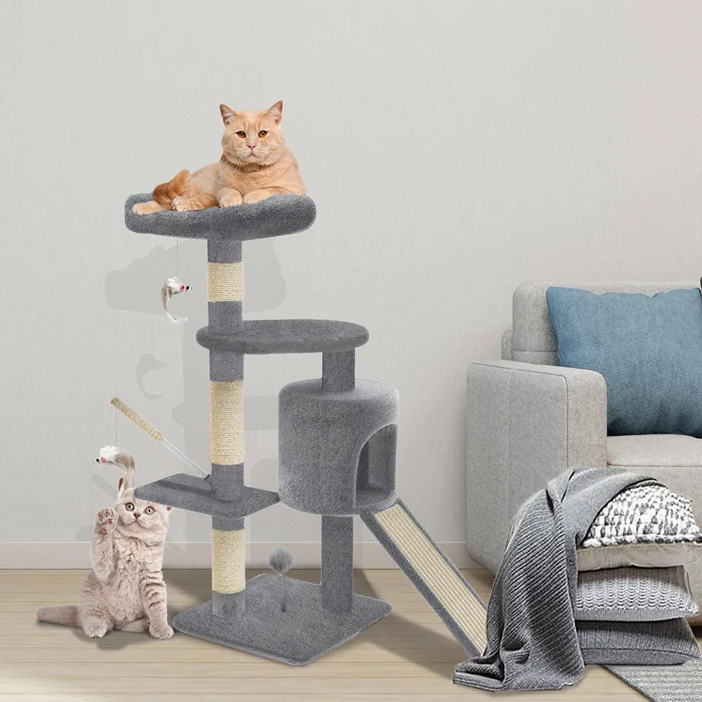 Vounot Albero per Gatti 112 cm Grigio con Tiragraffi