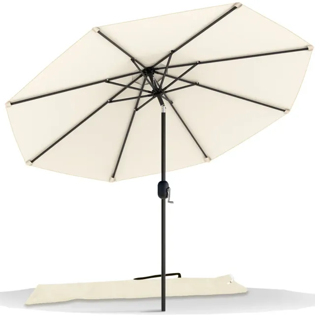 VOUNOT ombrellone inclinabile 2,7 m beige anti UV con custodia