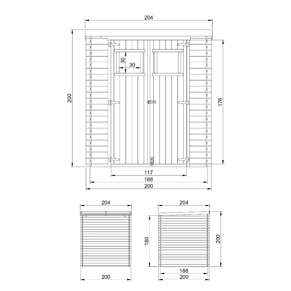 Timbela M309 casetta legno 200x200 cm 4 m² con finestre