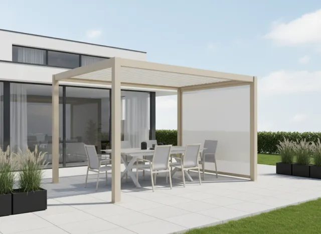 Giardini di Maggio pannello laterale pergola avvolgibile beige 370 cm