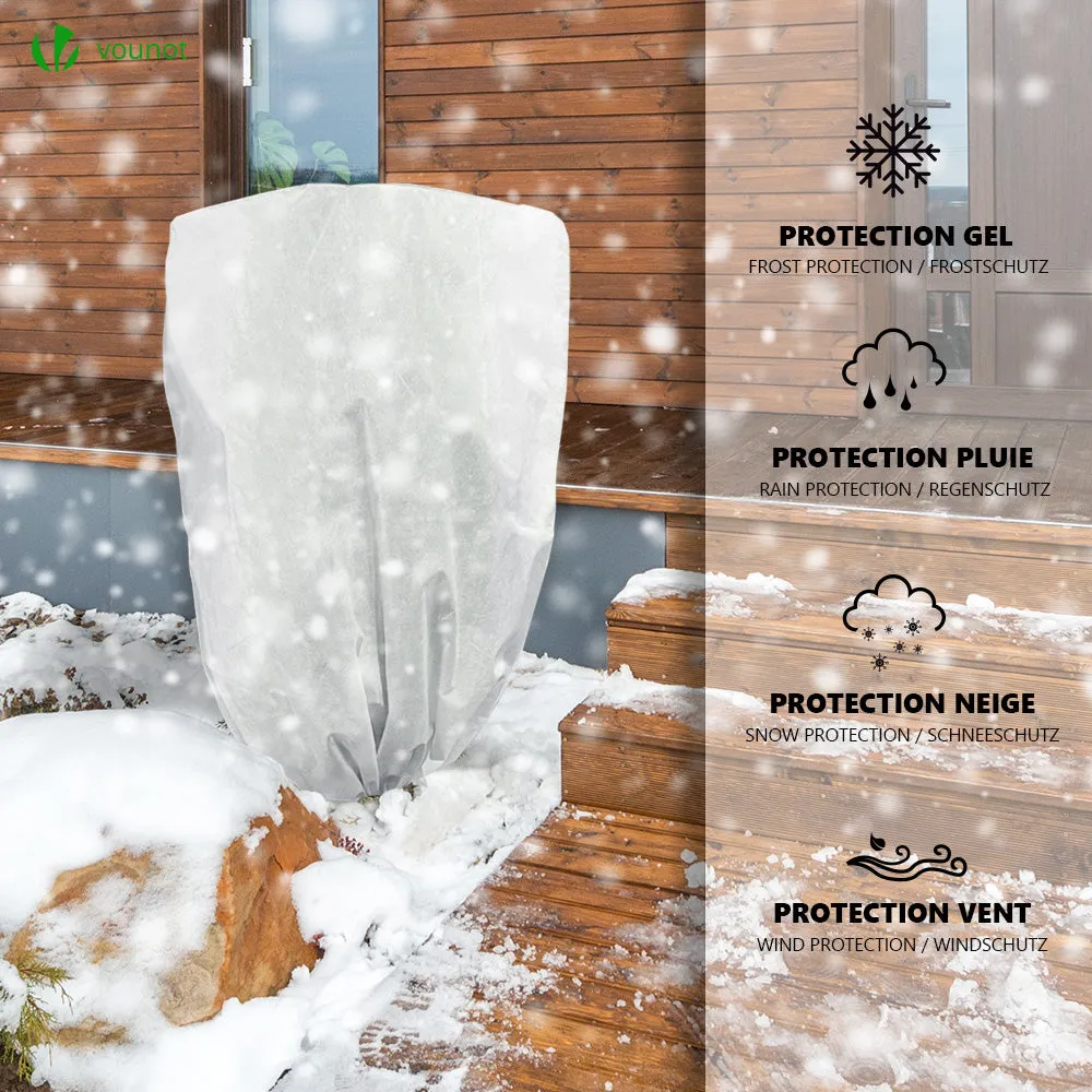 Vounot teli inverno piante 80x100cm bianchi 3 pezzi 80g/m²