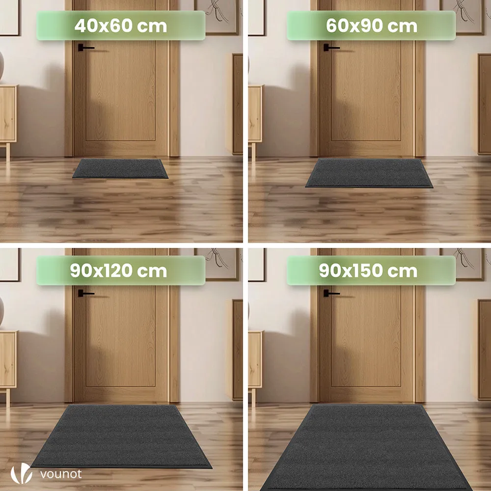 Vounot set 2 zerbini 60x90 cm grigio-nero antiscivolo