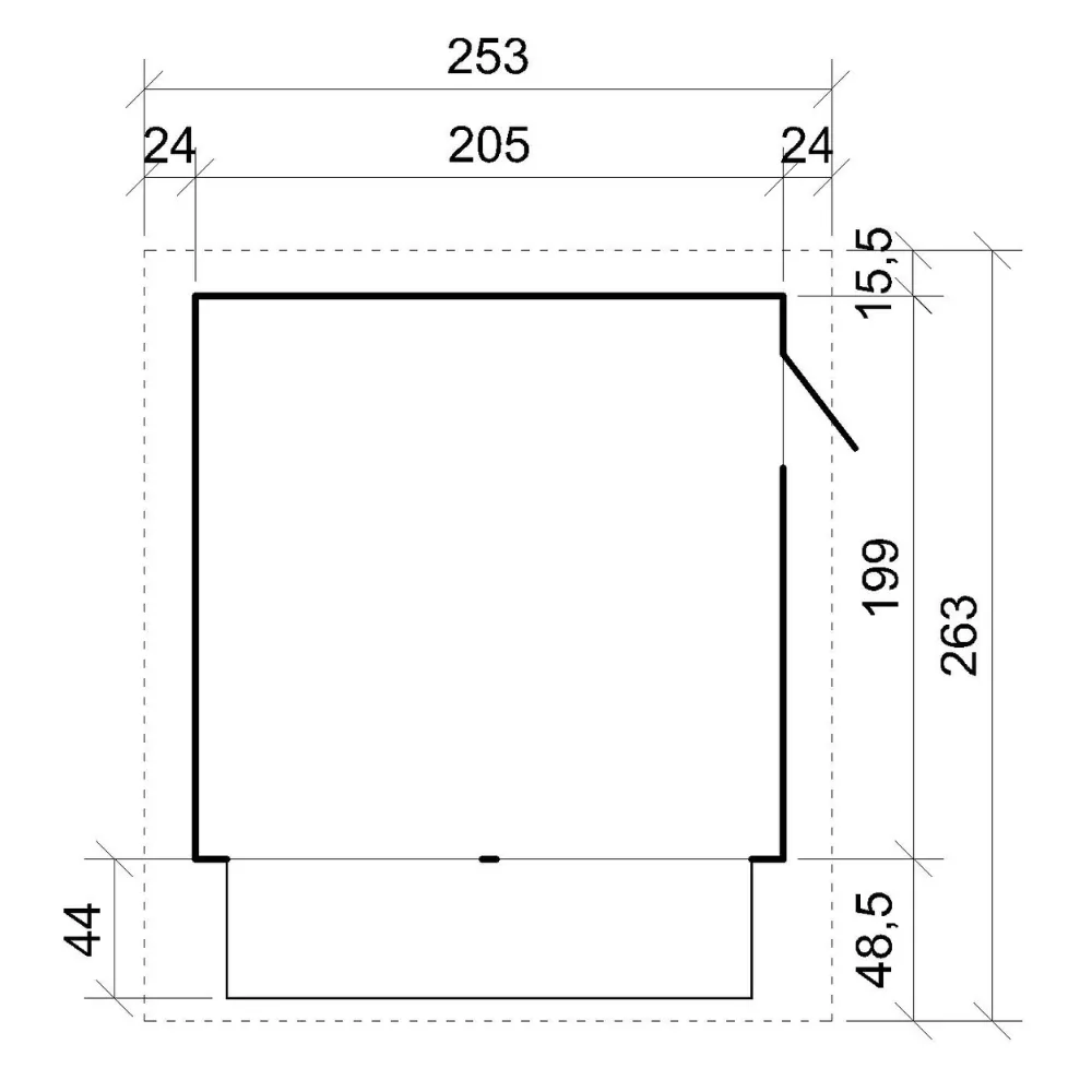 Timbela M149 chiosco in legno 4 m2 due sportelli mercato
