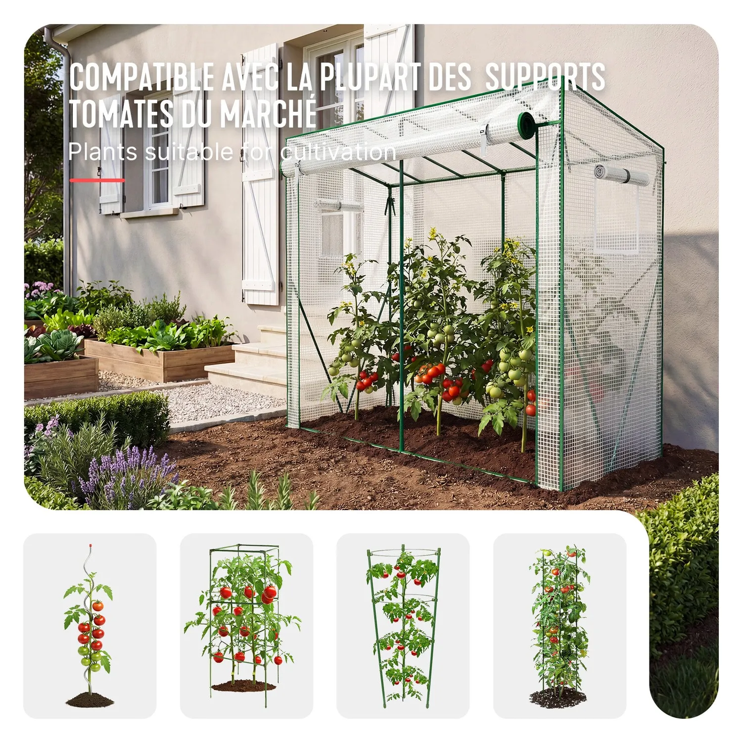 VOUNOT Serra Giardino Pomodori 200x77x170 Bianca